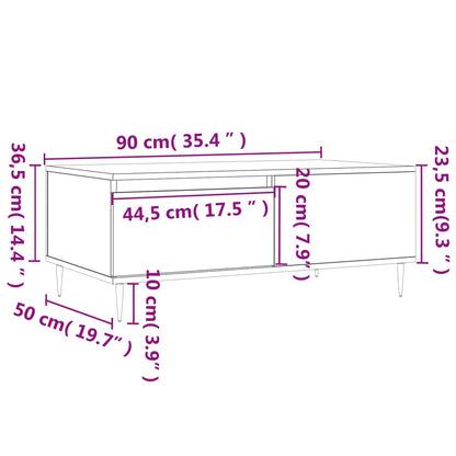 Soffbord svart 90x50x36,5 cm konstruerat trä