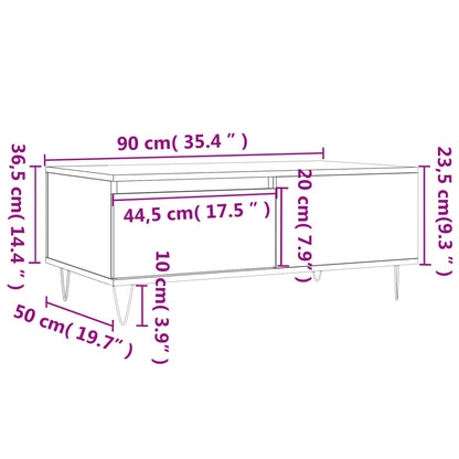 Soffbord sonoma-ek 90x50x36,5 cm konstruerat trä