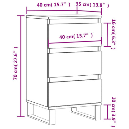 Byrå vit 40x35x70 cm konstruerat trä