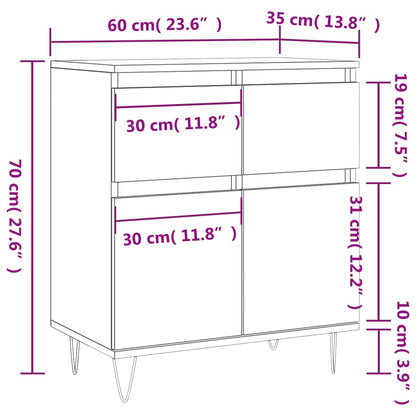 Byrå betonggrå 60x35x70 cm konstruerat trä