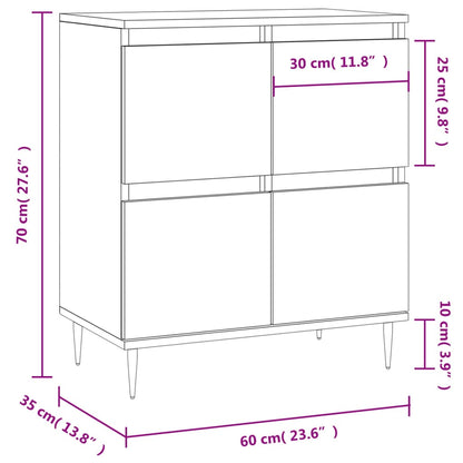 Byrå vit 60x35x70 cm konstruerat trä