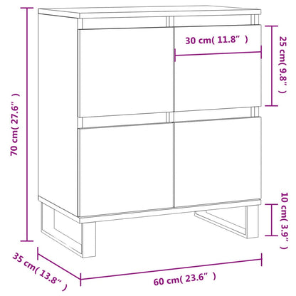 Byrå vit 60x35x70 cm konstruerat trä