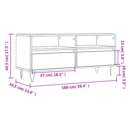 Tv-bänk vit 100x34,5x44,5 cm konstruerat trä