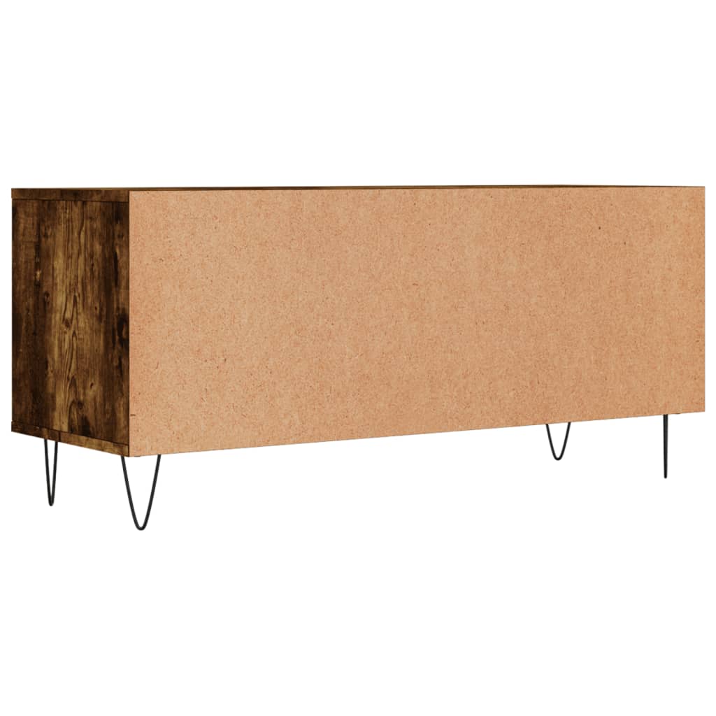 Tv-bänk rökfärgad ek 100x34,5x44,5 cm konstruerat trä