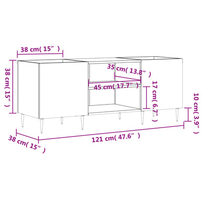 Stereobänk vit 121x38x48 cm konstruerat trä