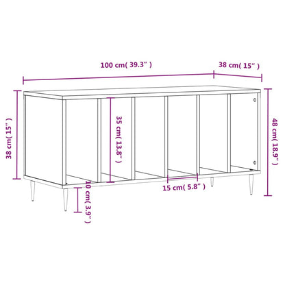 Stereobänk vit 100x38x48 cm konstruerat trä