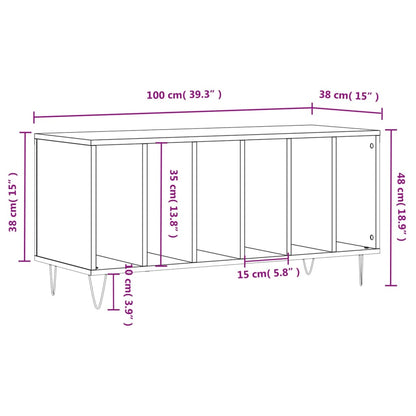 Stereobänk vit 100x38x48 cm konstruerat trä