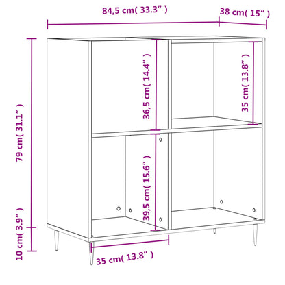 Stereobänk vit 84,5x38x89 cm konstruerat trä