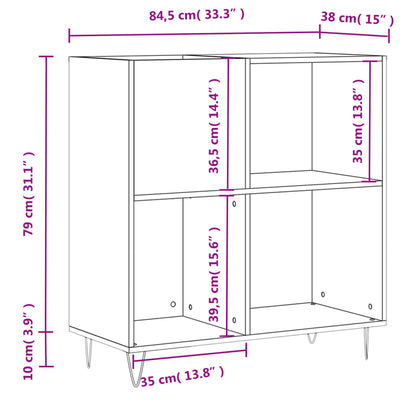 Stereobänk vit 84,5x38x89 cm konstruerat trä