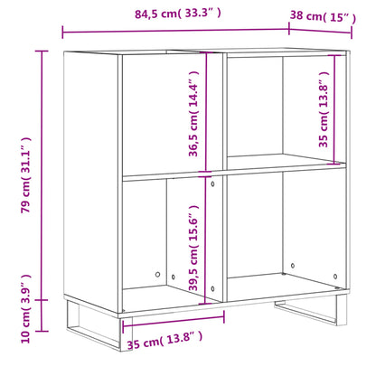 Stereobänk vit 84,5x38x89 cm konstruerat trä