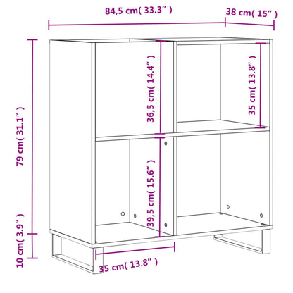 Stereobänk svart 84x38x89 cm konstruerat trä