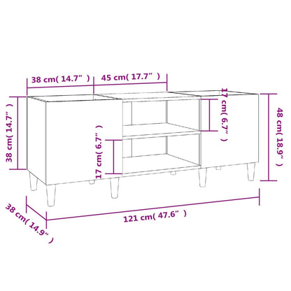 Stereobänk vit 121x38x48 cm konstruerat trä