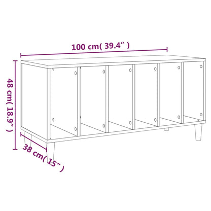 Stereobänk svart 100x38x48 cm konstruerat trä