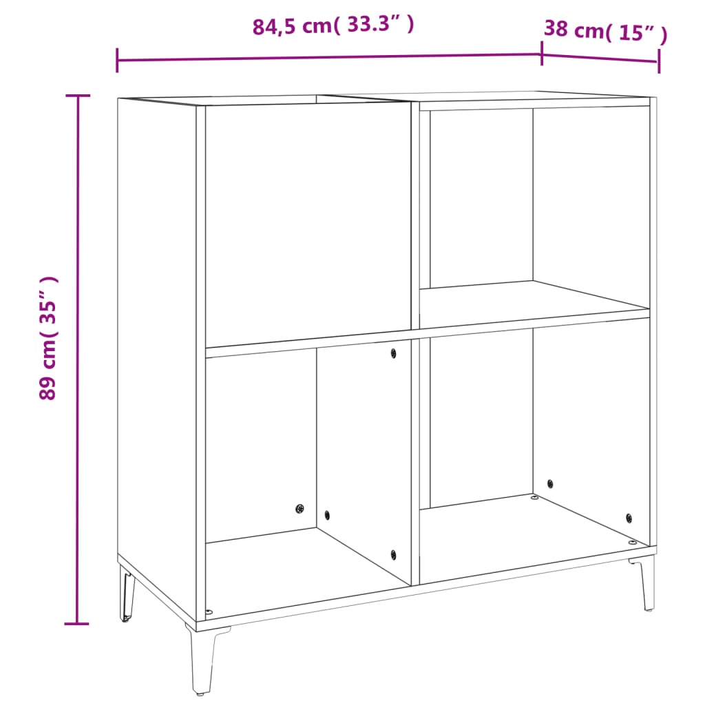 Stereobänk vit 84,5x38x89 cm konstruerat trä