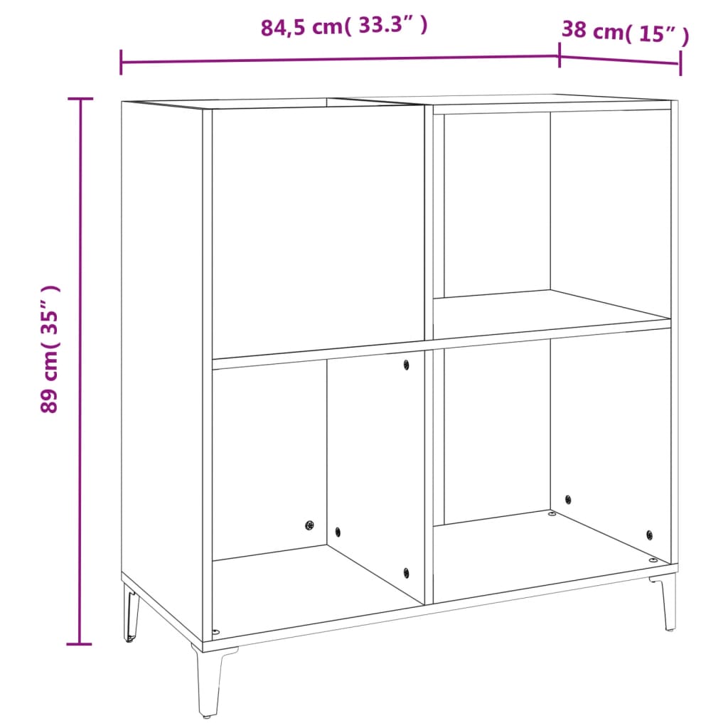 Stereobänk svart 84,5x38x89 cm konstruerat trä