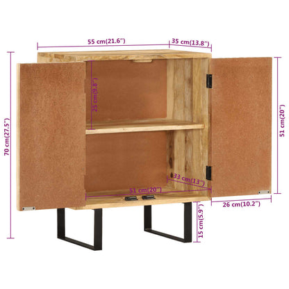 Skänk med 2 dörrar 55x35x70 cm massivt mangoträ