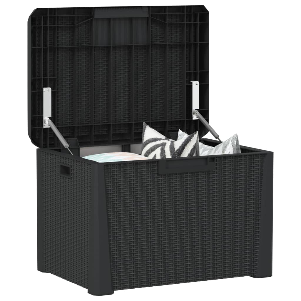 Dynbox med sittdyna antracit 125 l PP