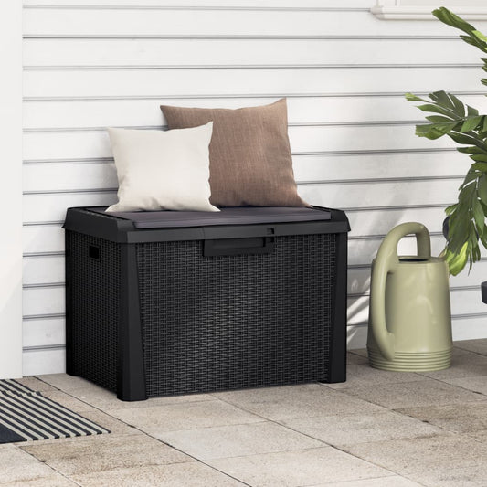 Dynbox med sittdyna antracit 125 l PP