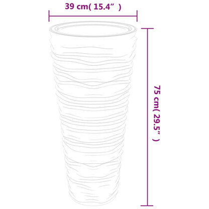 Blomkruka avtagbar insida antracit 18/45 L PP räfflad