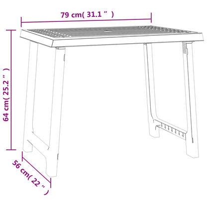 Campingbord antracit 79x56x64 cm PP träutseende