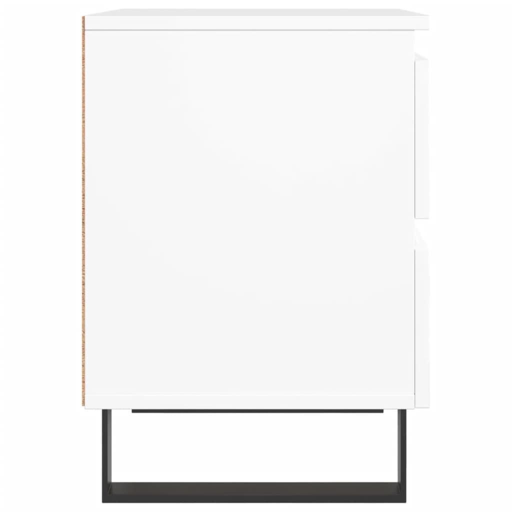 Sängbord 2 st vit 40x35x50 cm konstruerat trä