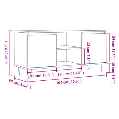 Tv-bänk betonggrå 104x35x50 cm konstruerat trä