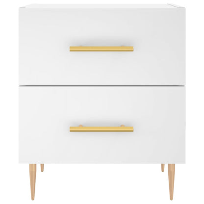 Sängbord 2 st vit 40x35x47,5 cm konstruerat trä