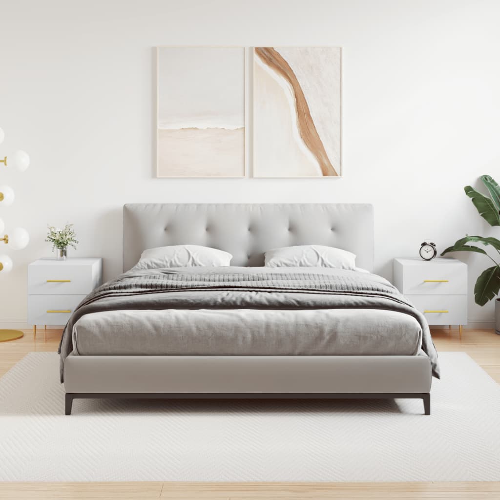 Sängbord 2 st vit 40x35x47,5 cm konstruerat trä