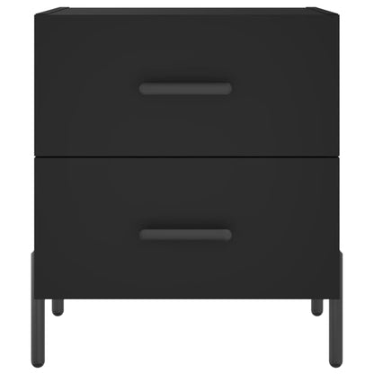 Sängbord 2 st svart 40x35x47,5 cm konstruerat trä