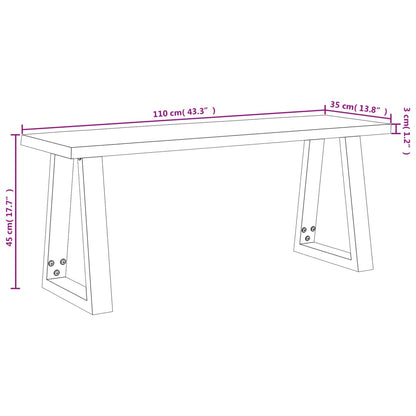 Bänk med levande kant 110 cm massivt akaciaträ