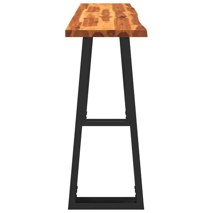 Avlastningsbord med levande kant 140x40x80 cm massivt akaciaträ