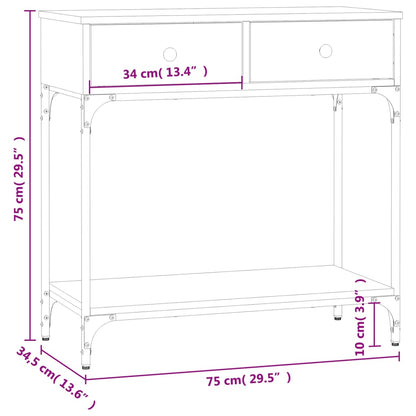 Konsolbord svart 75x34,5x75 cm konstruerat trä