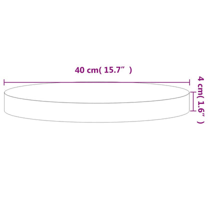 Bordsskiva Ø40x4 cm rund massivt bokträ