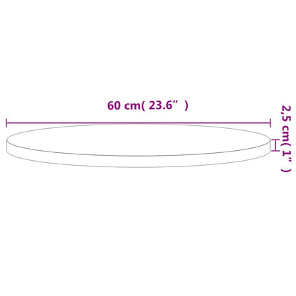 Bordsskiva Ø60x2,5 cm rund massivt bokträ