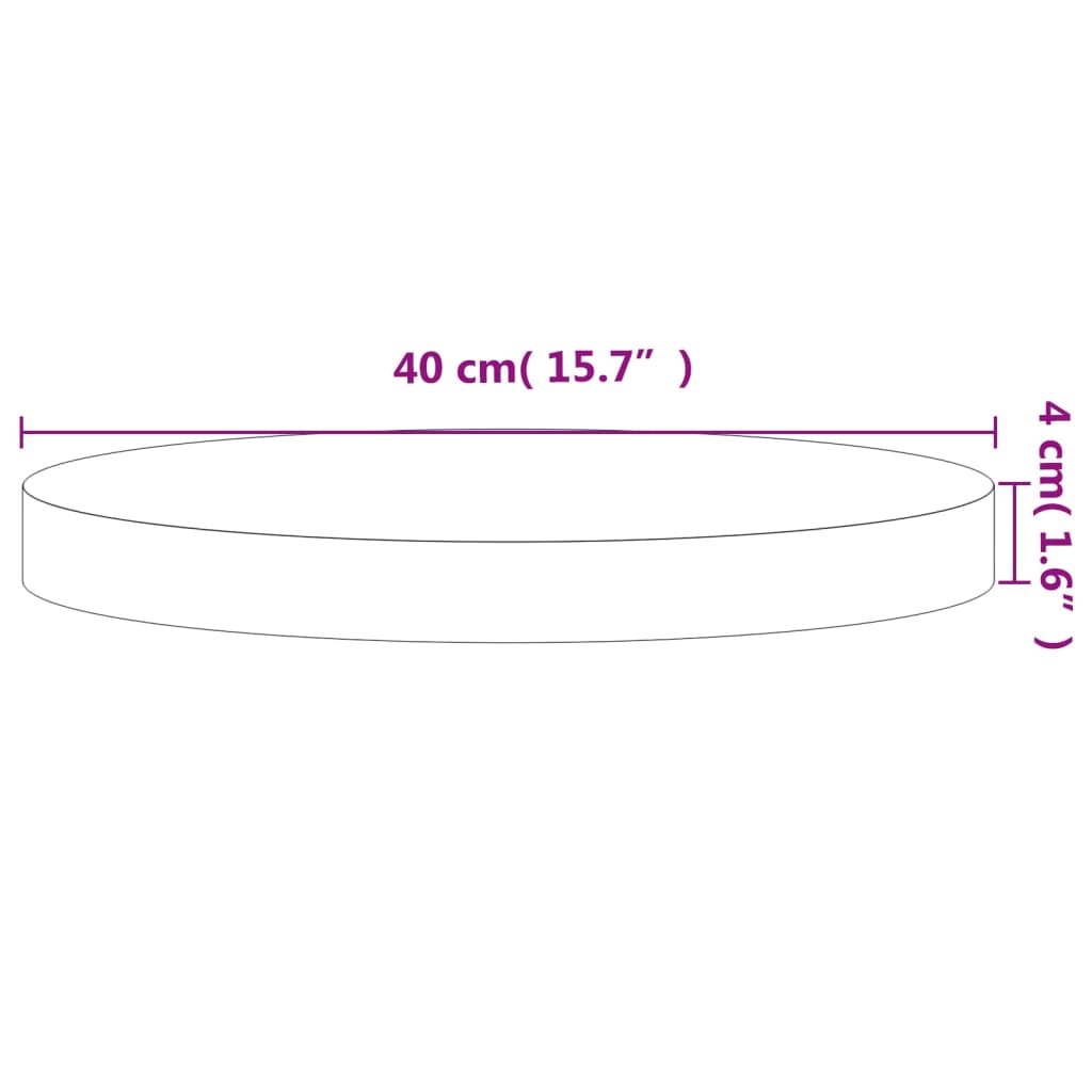 Bordsskiva Ø40x4 cm rund massivt bokträ