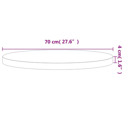 Bordsskiva Ø70x4 cm rund massivt bokträ