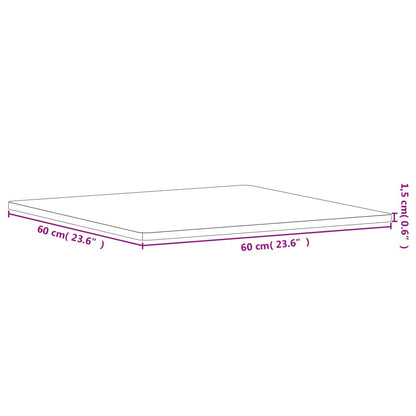 Bordsskiva 60x60x1,5 cm fyrkantig massivt bokträ