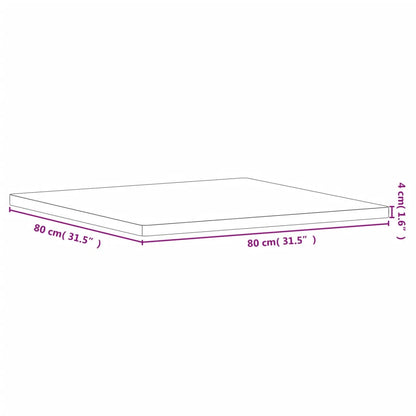 Bordsskiva 80x80x4 cm fyrkantig massivt bokträ