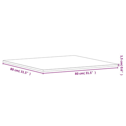 Bordsskiva 80x80x1,5 cm fyrkantig massivt bokträ