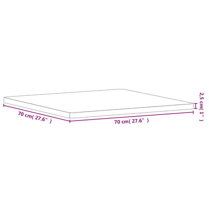 Bordsskiva 70x70x2,5 cm fyrkantig massivt bokträ