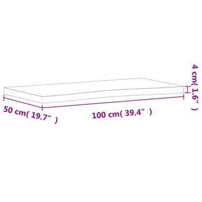 Bordsskiva 100x(45-50)x4 cm massivt bokträ