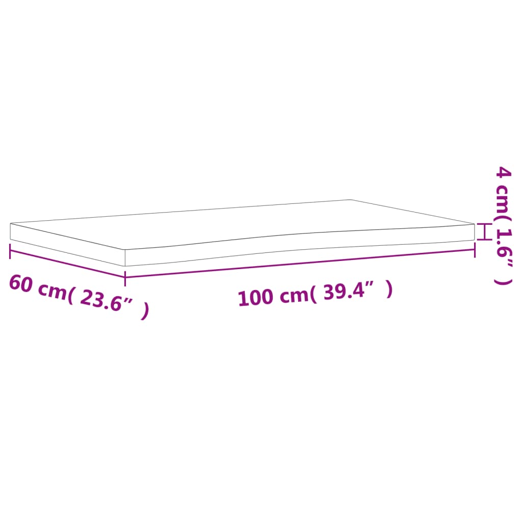 Bordsskiva 100x(55-60)x4 cm massivt bokträ