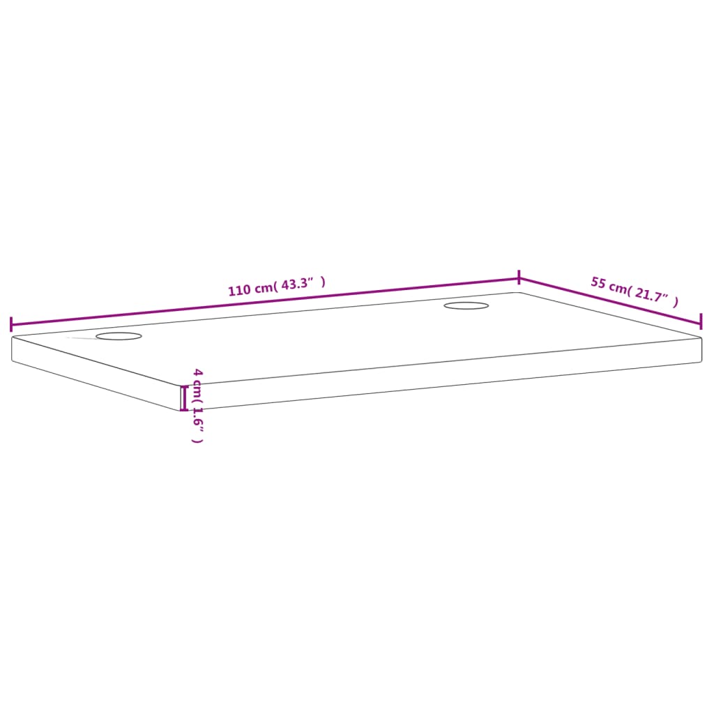 Bordsskiva 110x55x4 cm massivt bokträ