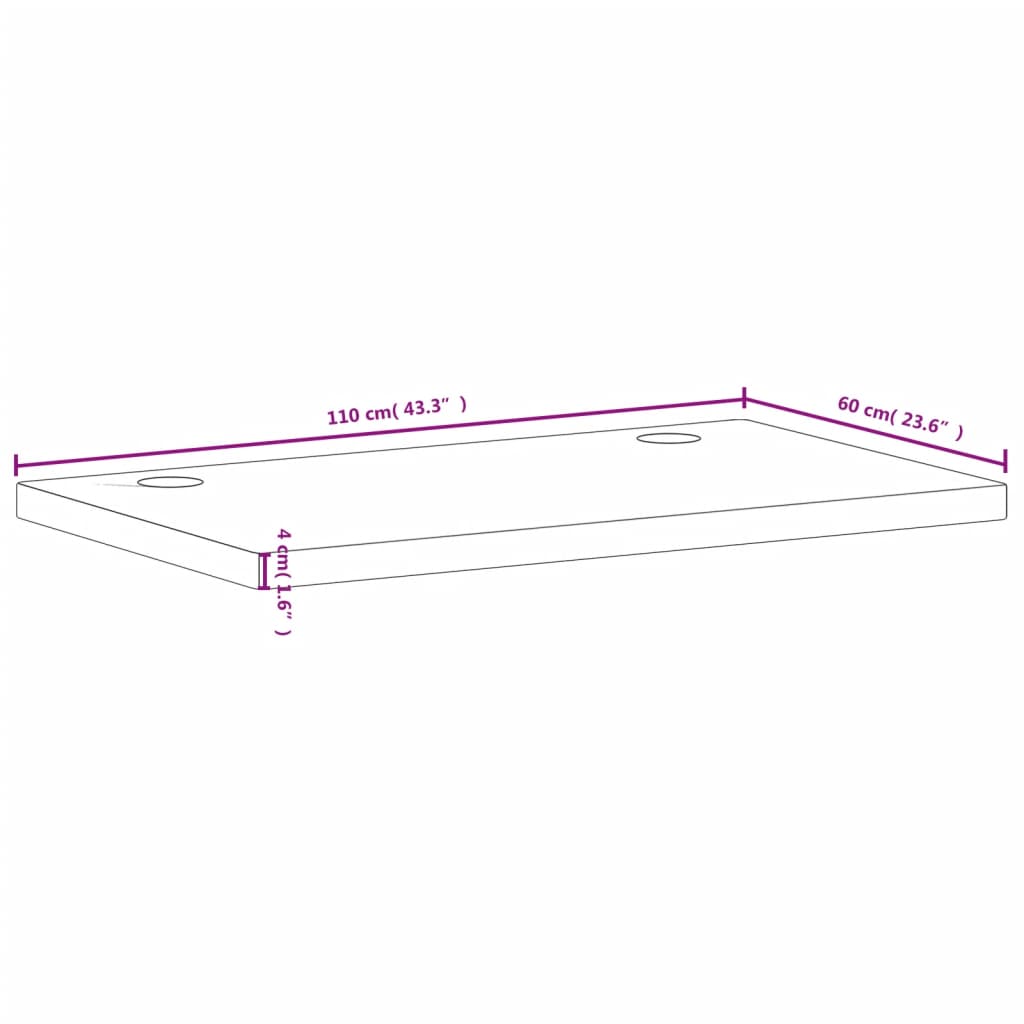 Bordsskiva 110x60x4 cm massivt bokträ