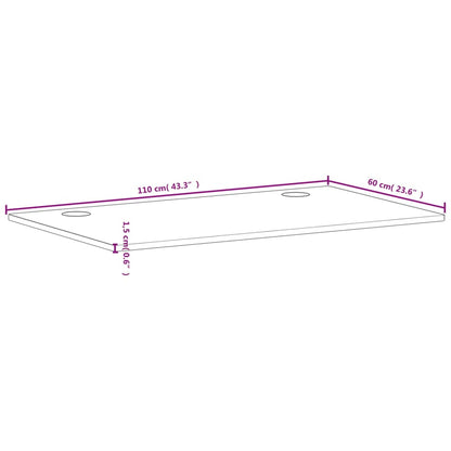 Bordsskiva 110x60x1,5 cm massivt bokträ