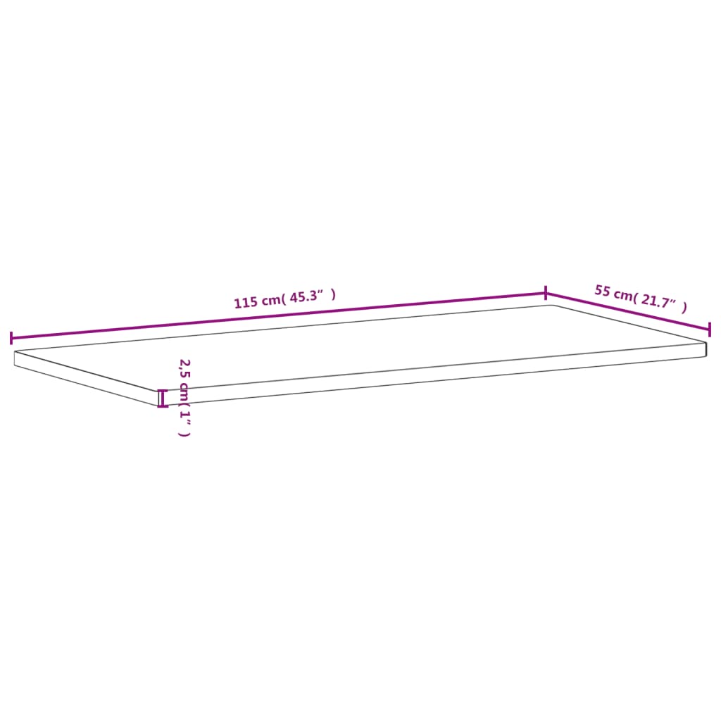 Bordsskiva 115x55x2,5 cm massivt bokträ