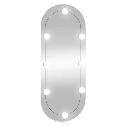 Väggspegel med LED-belysning 30x70 cm glas oval