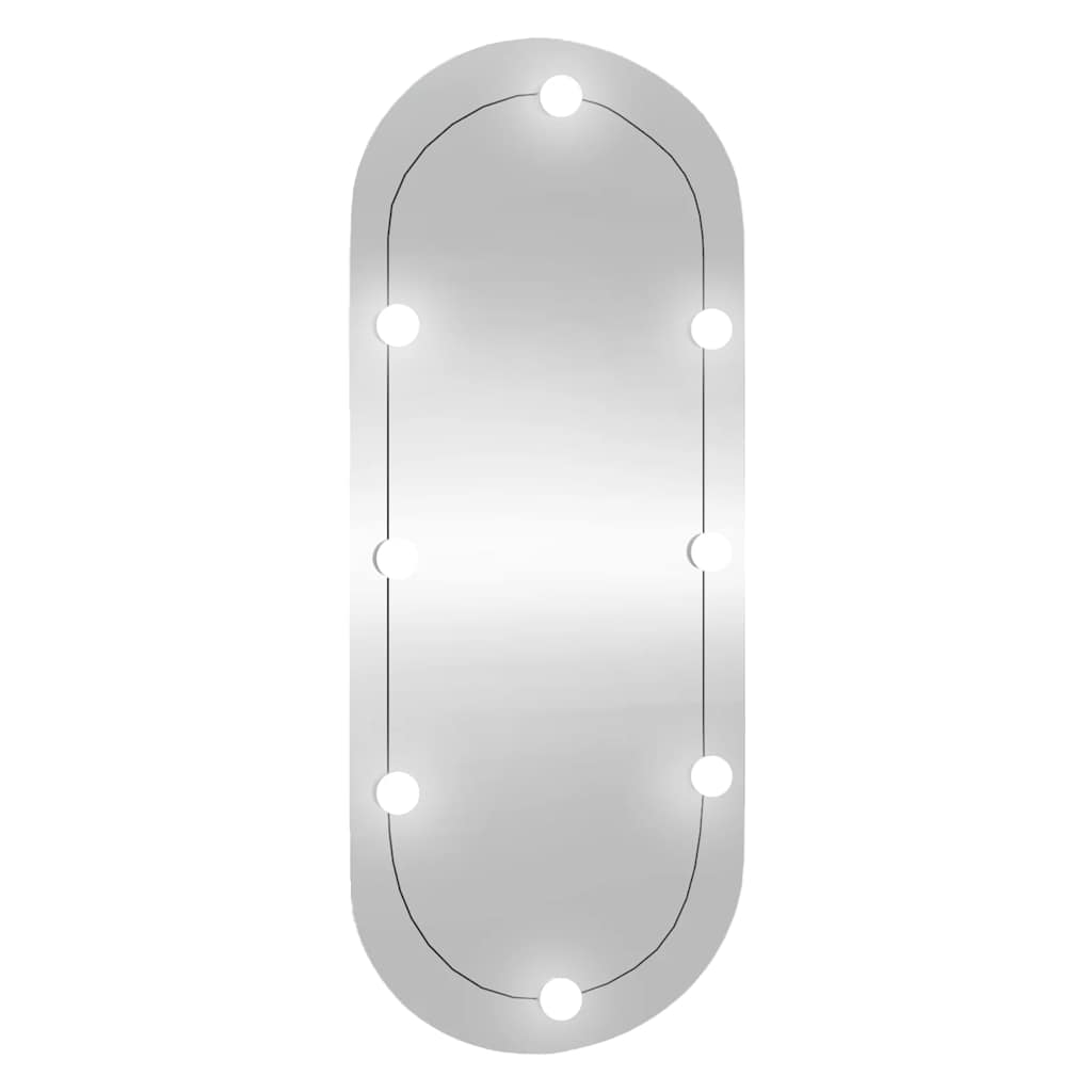 Väggspegel med LED-belysning 45x100 cm glas oval