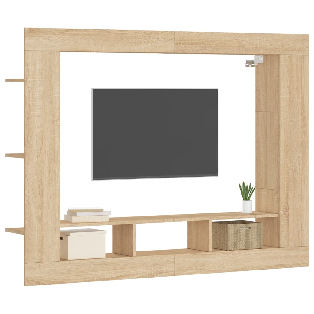 Tv-hylla sonoma-ek 152x22x113 cm konstruerat trä