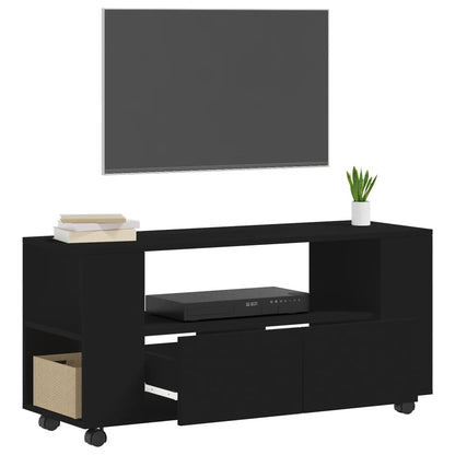 Tv-bänk svart 102x34,5x43 cm konstruerat trä